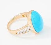 Vault Sleeping Beauty Turquoise and Diamond Ring, 14K Gold, Size 7